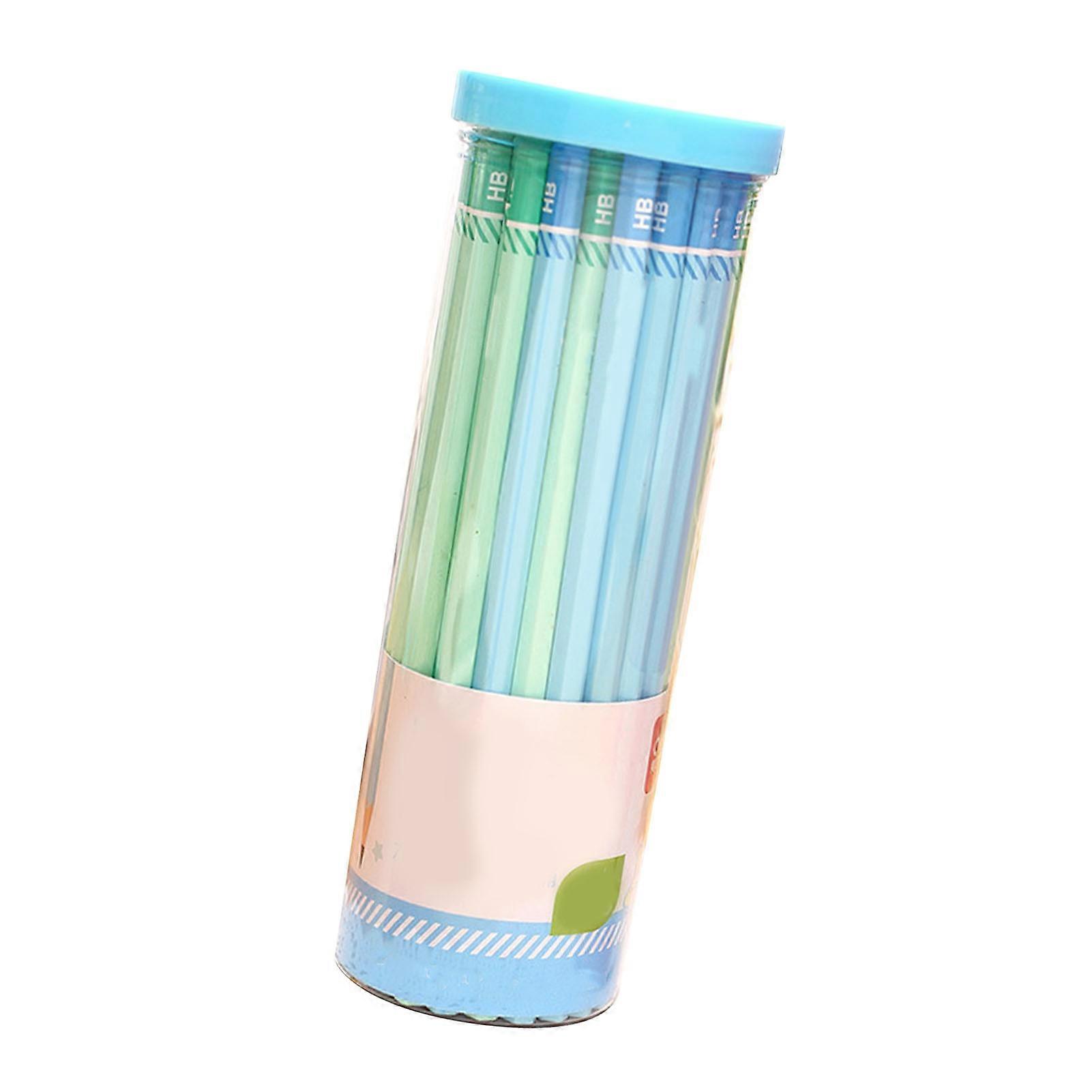 50 Pcs Writing Pencil Set HB Pencil Ergonomic Handle Safe Sketching Drawing Pencil Set for Beginners Artists Blue