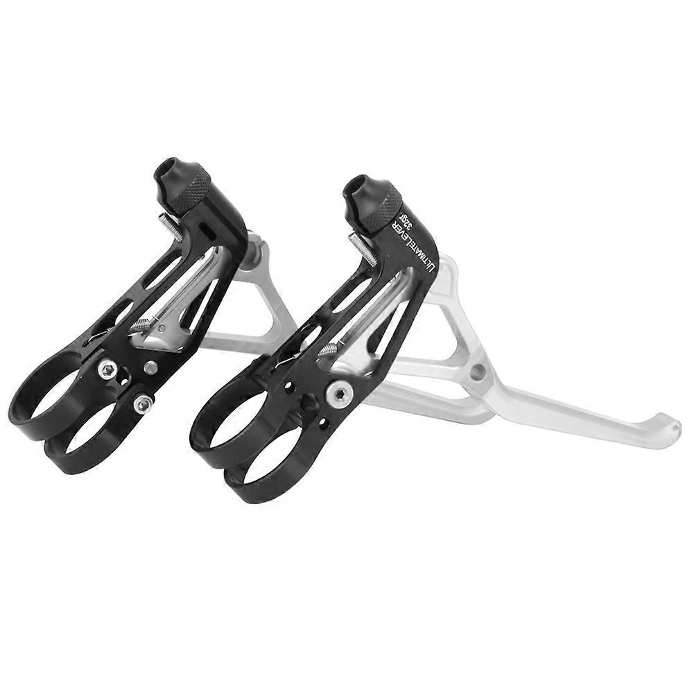 Lightweight CNC V Brake Levers for Folding & Road Bikes - Black/Silver