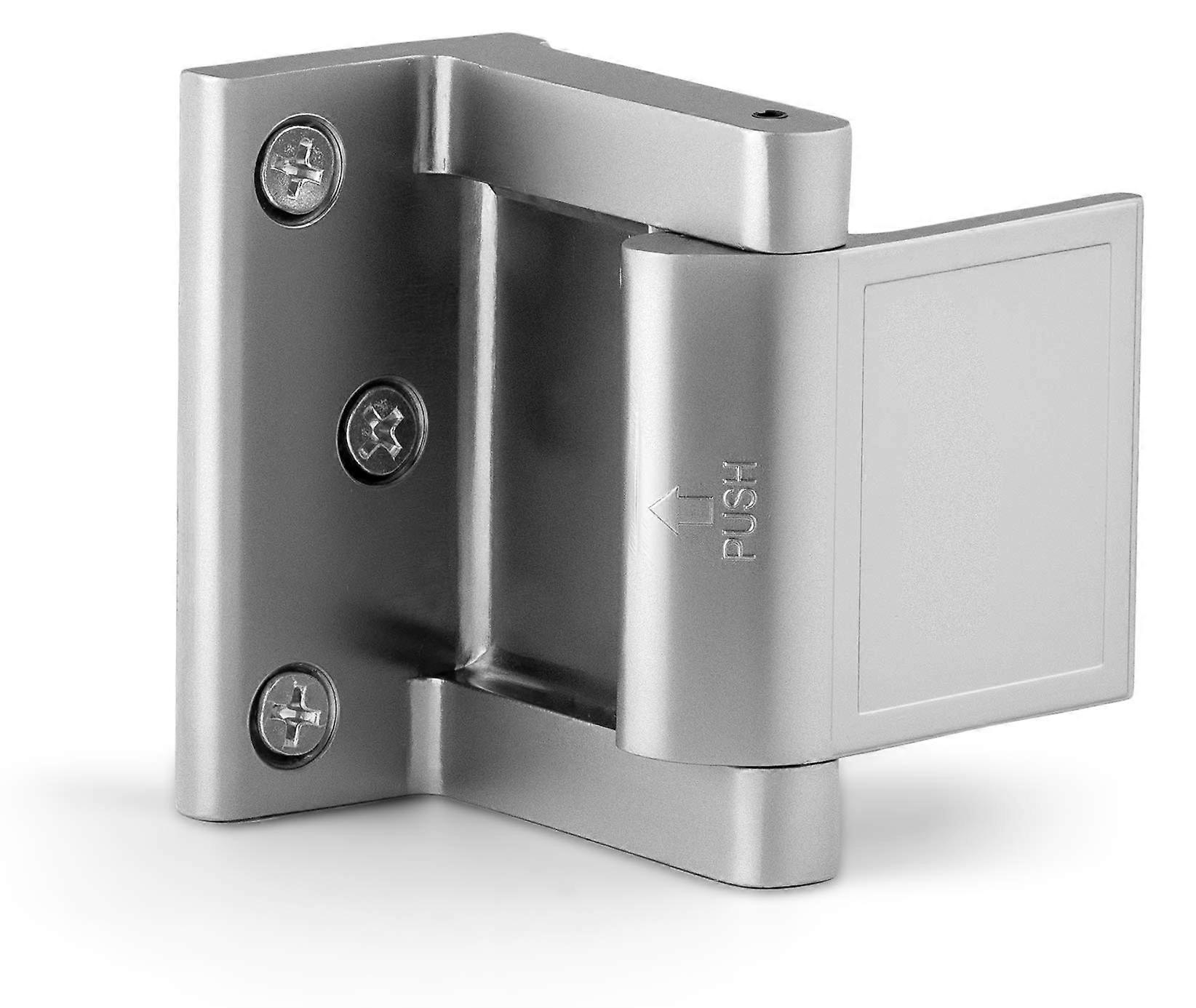 Door Lock Reinforcer Privacy Latch For Inward Opening Doors Extra High Resistant Home Security Brushed Nickel Finish