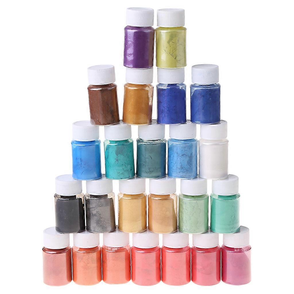 24 צבעים קוסמטי כיתה פנינה טבעי נציץ מינרלי אבקת אפוקסי שרף צבע פנינה פיגמנט DIY תכשיטים מלאכת יד אביזרים רב