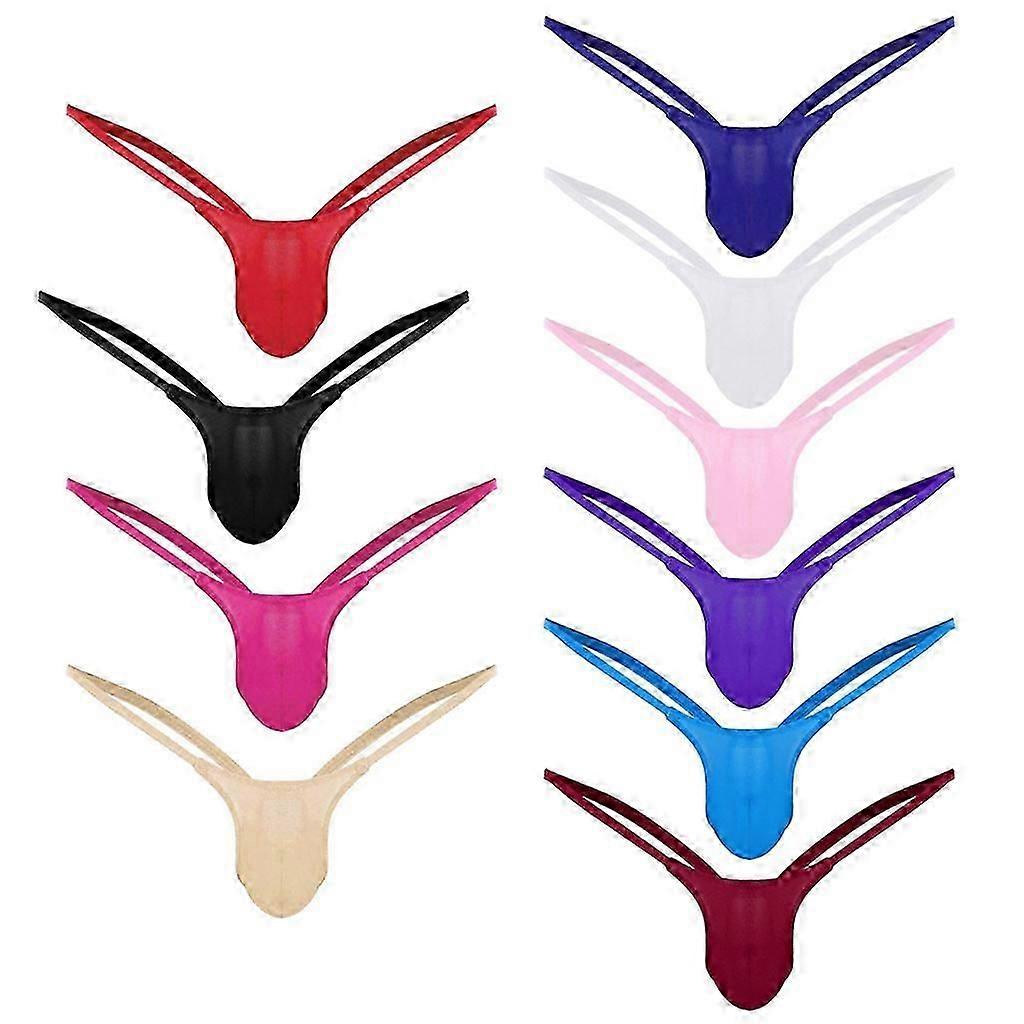 Men's Open Back Briefs Low Waist G-String Thong Underwear 10 Pack