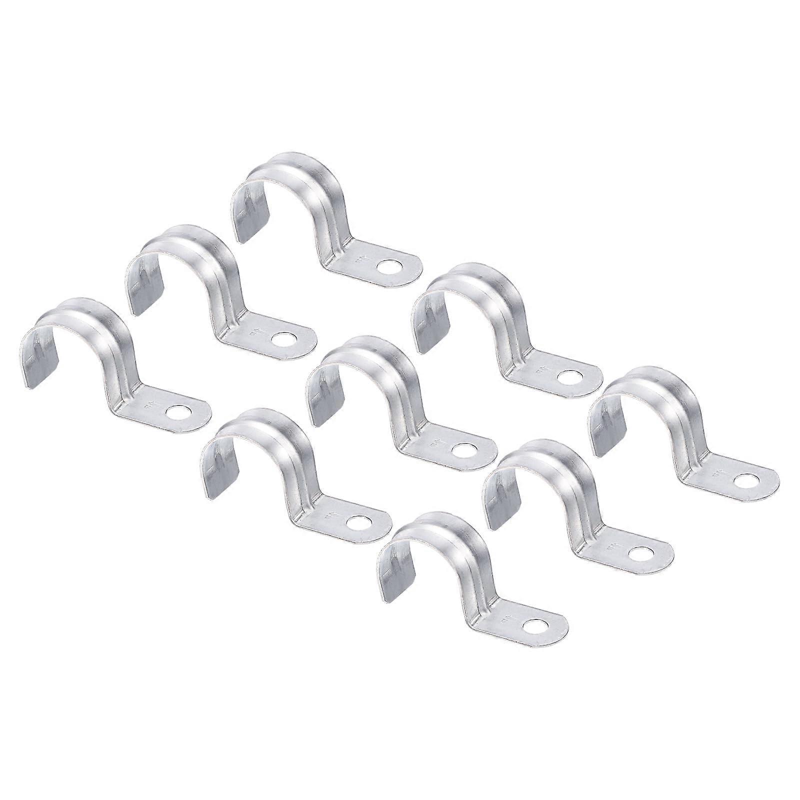 40Pcs 32mm Pipe Straps, 1 Hole Straps Zinc Plated Steel Pipe Clamp for EMT Conduit and Pipe Fixing