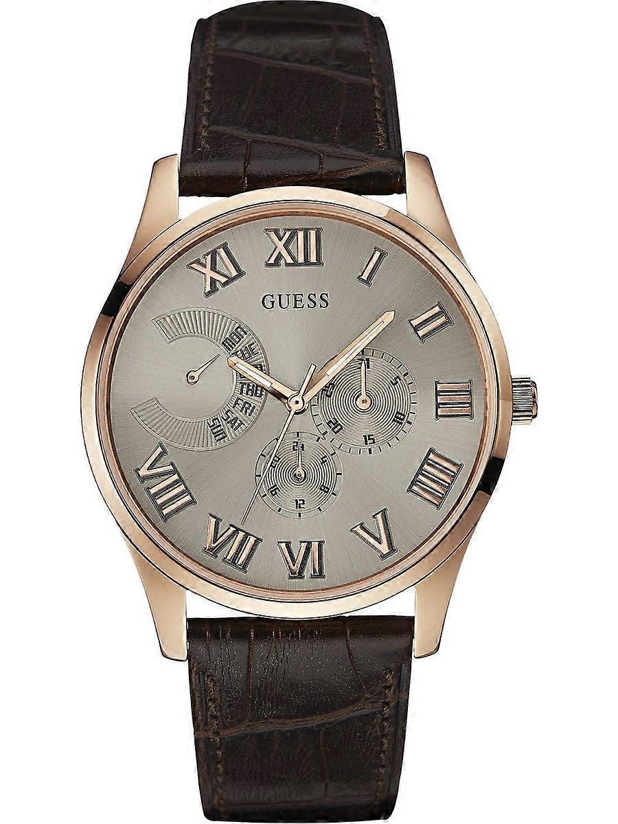 Guess Brun Syntetiskt Läder W0608G1 Herrklocka