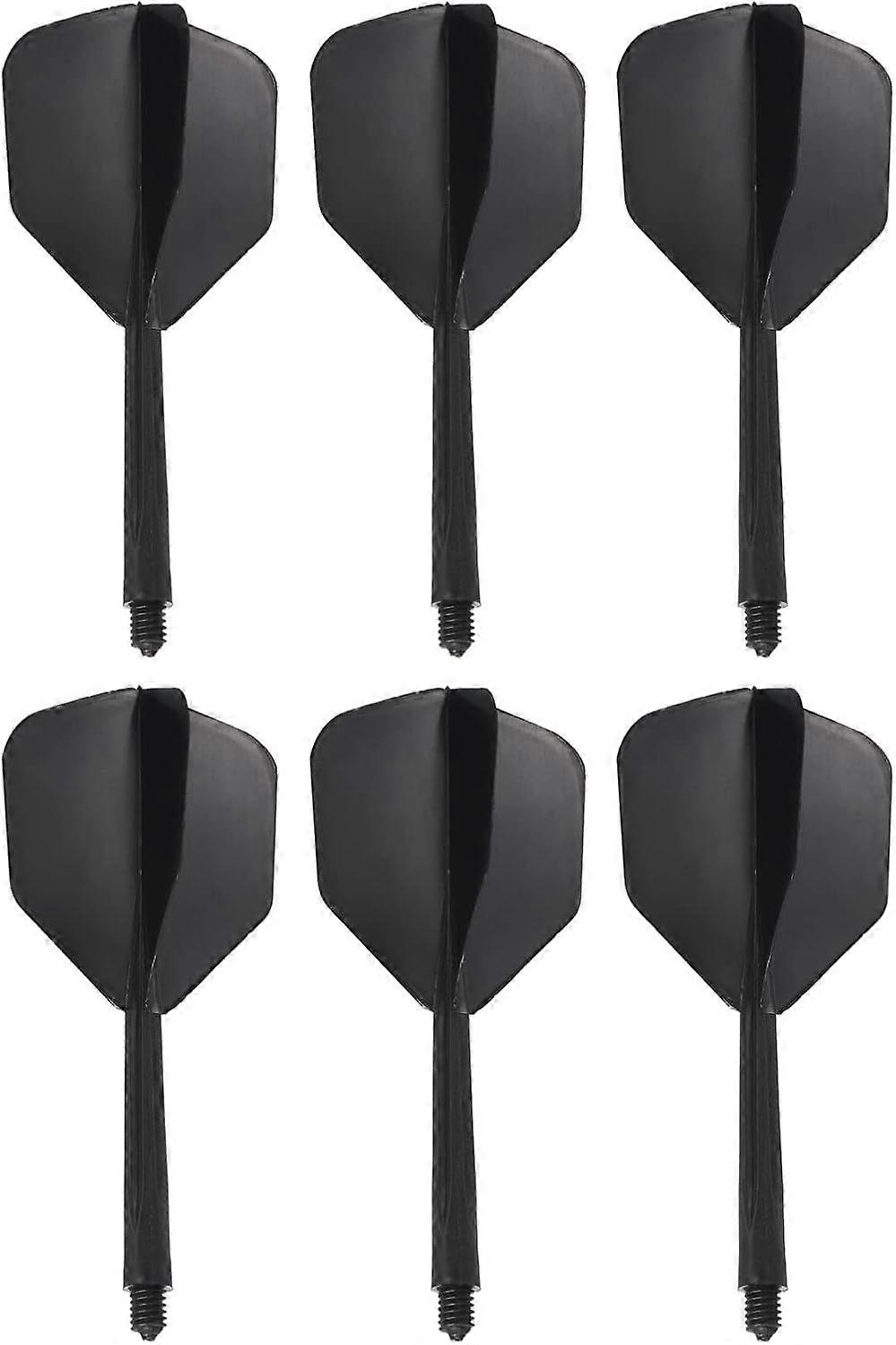 Integrierter Dart Shaft & Flights, 6er Pack Durable Kunststoff Dart Flight Set, Schwarz