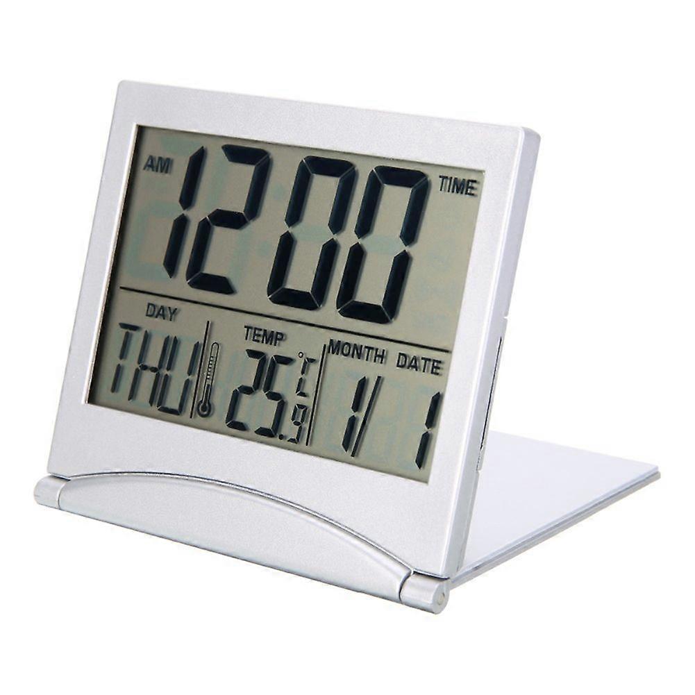 Folding digital alarm clock with LCD screen and 8 optional music mini table clock