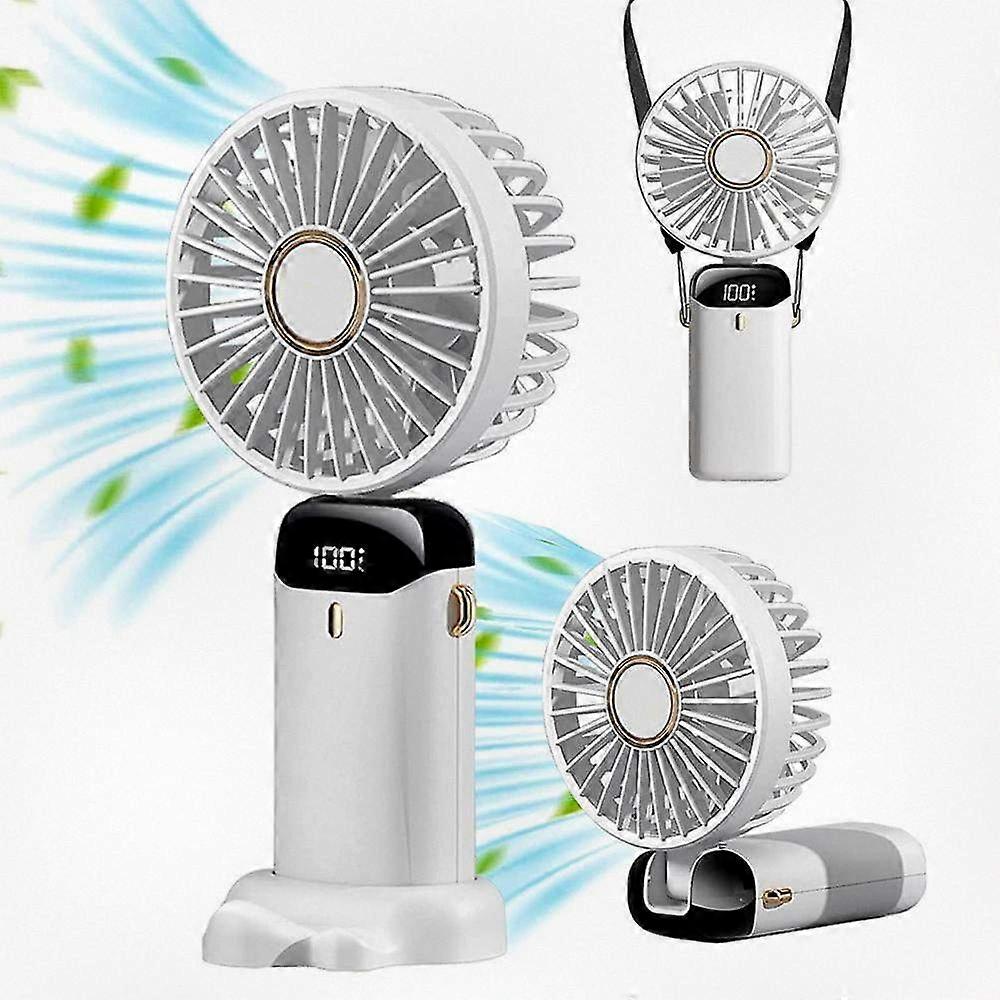 Compact USB Rechargeable Handheld Fan, Adjustable Mini Personal Desk Fan in Blue for On-the-Go Comfort