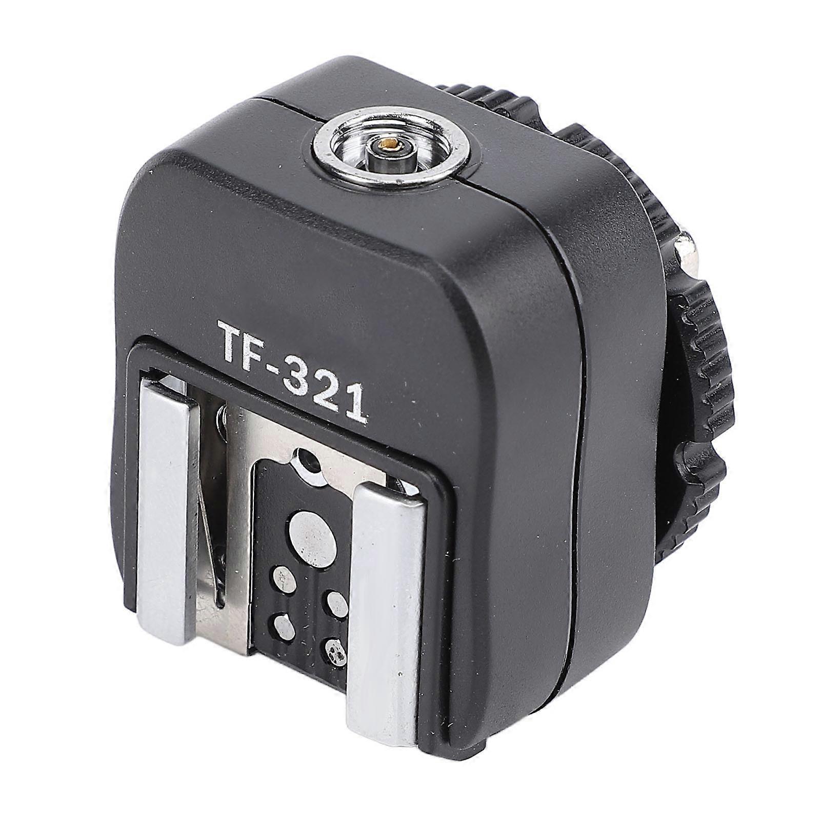 TF 321 Hot Shoe Adapter with PC Port Flash Hot Shoe Mount Adapter for EL Series Flash Supports Center Point Triggering 