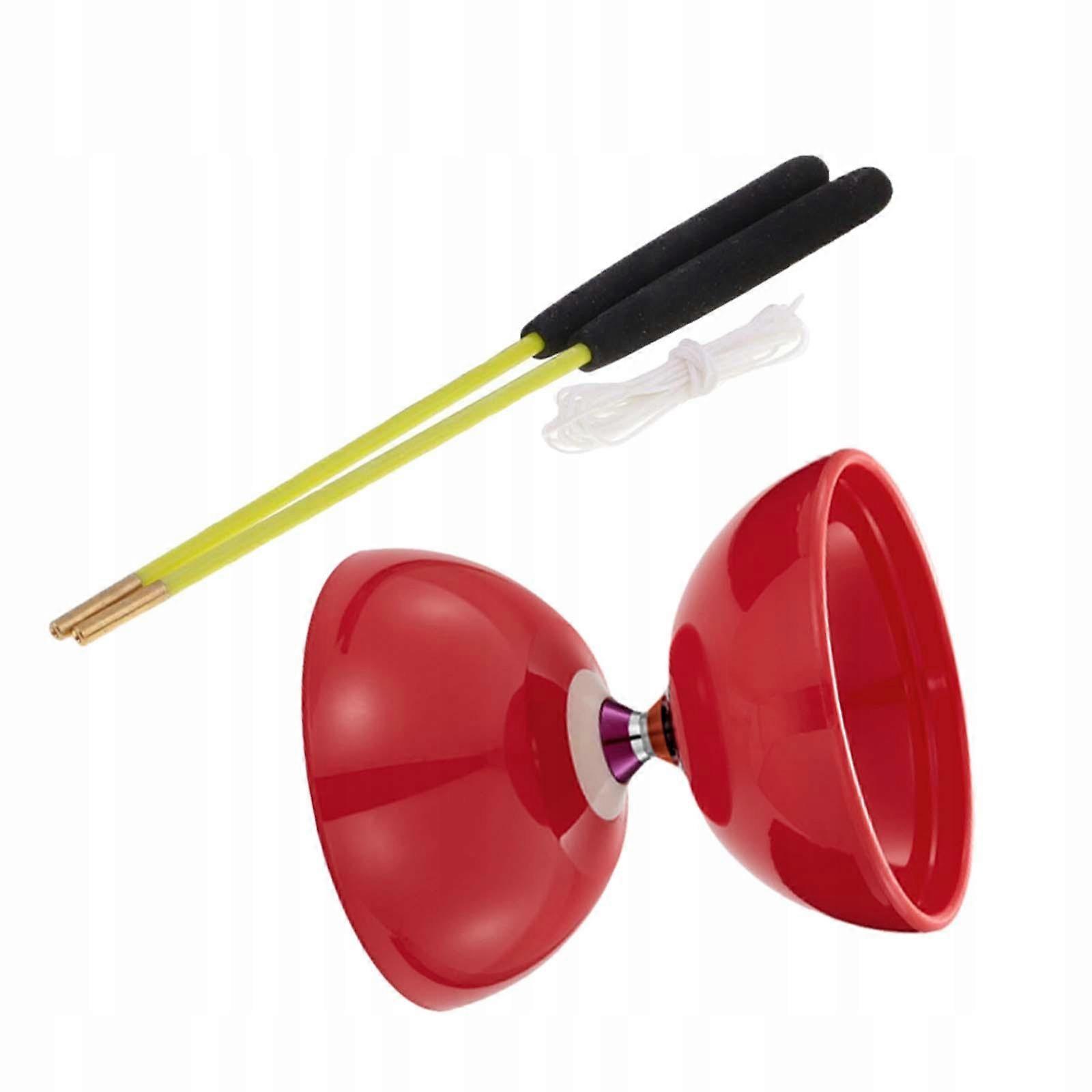 Diabolo Toy With A String And Diabolo Sticks. Professional Red Arcade Toy