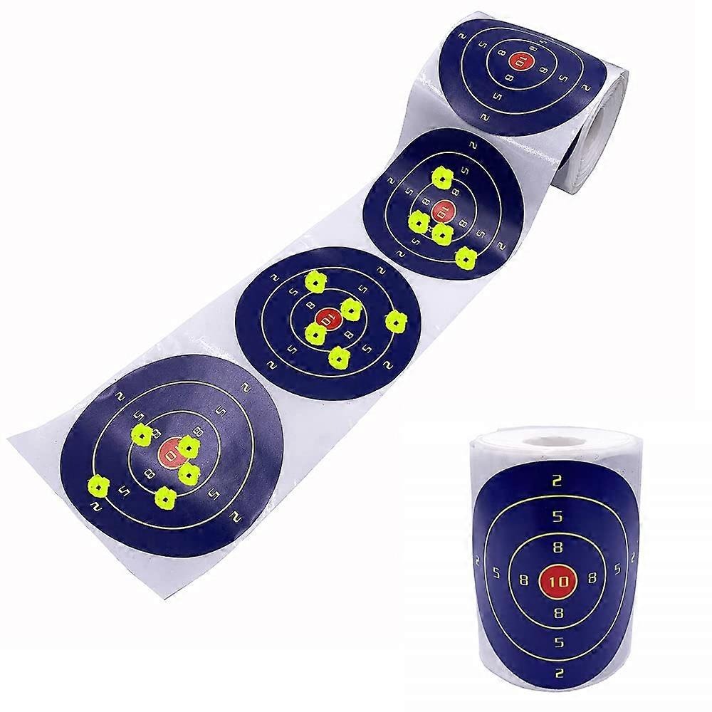 4 inch x 200 pcs Navy Blue Splatter Target Roll with Sharp Yellow Blooms Shooting Stickers