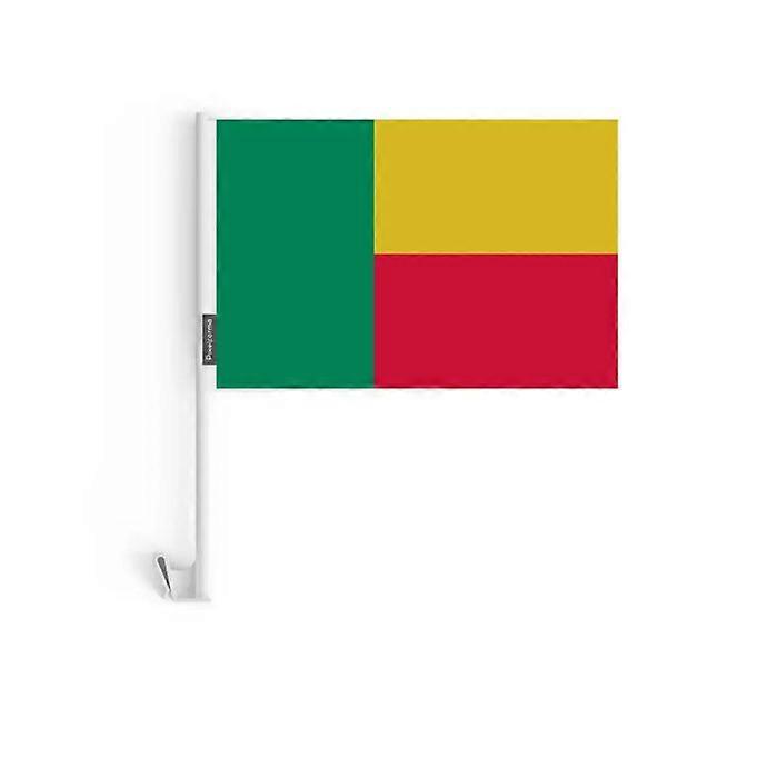 Car Flag Benin – 14 x 21 cm – Polyester Fabric – Window Attachment – 20 pieces