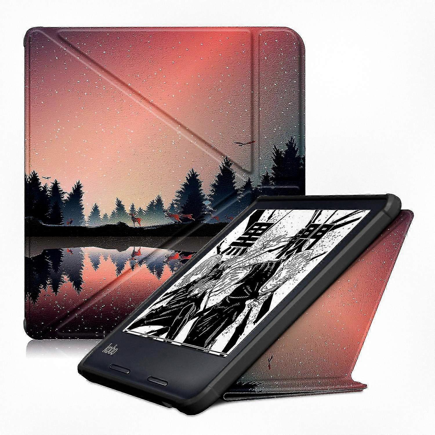 Multi-folding Stand Soft TPU Back Cover Case Compatible with 8 inch E-readers with Auto Sleep/Wake Functionality
