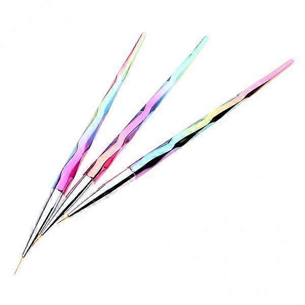 2x 3 Sizes Round Pointed Tips Detail Paint Brush Set for Nail Art Fine Painting