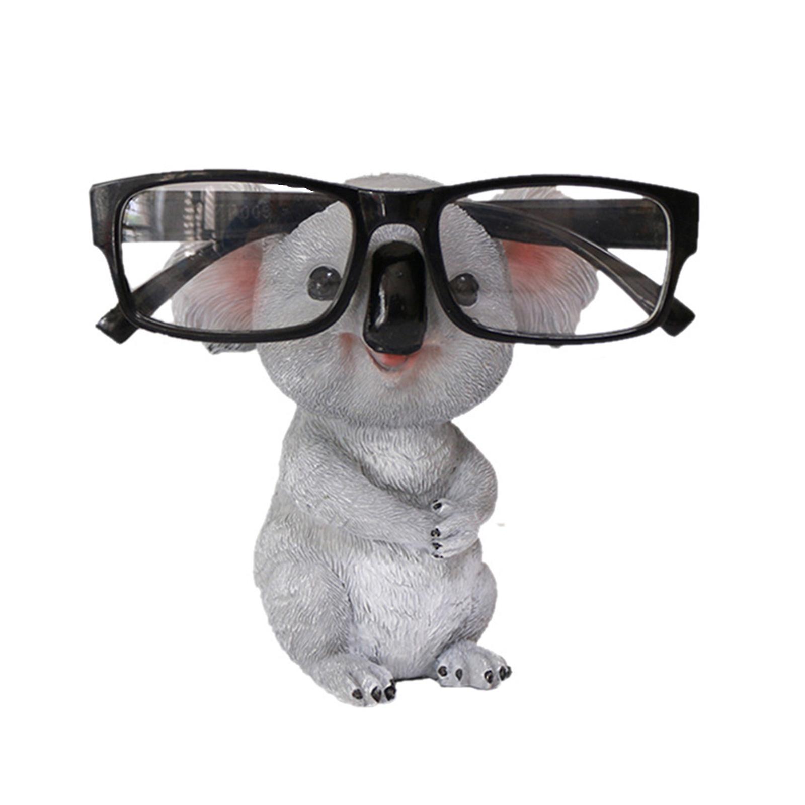 Cute Koala Figurines Glasses Holder Resin Animal Statues Sunglasses Eyeglasses Pen Display Stand Desktop Ornament