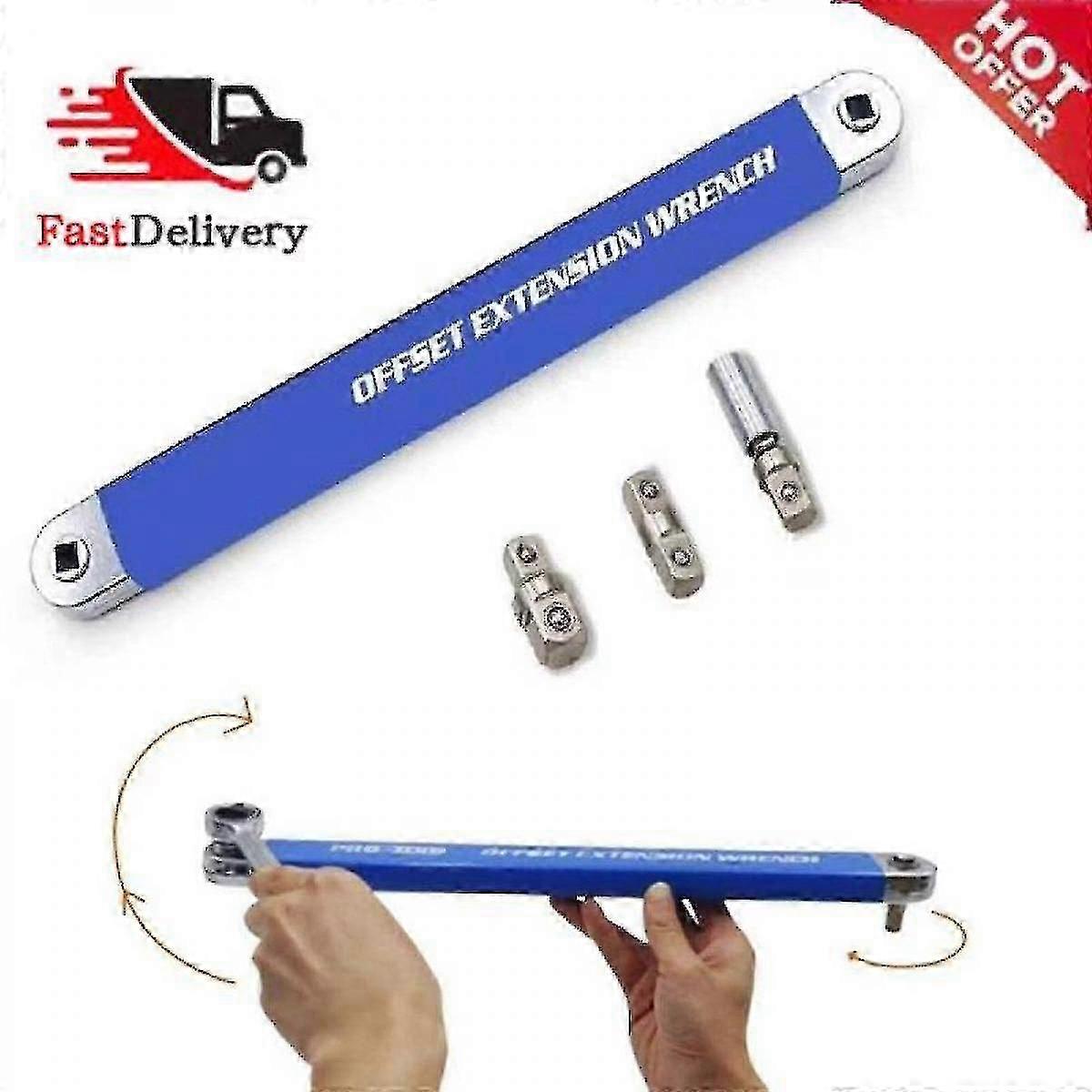 Offset Extension Wrench, 15.4in Pro Zero Offset Multifunctional Extension Wrench - Ya