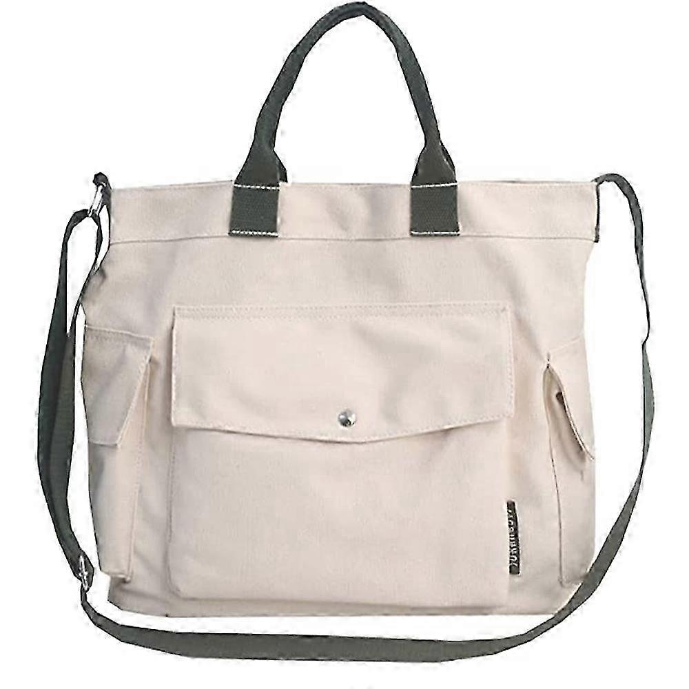 Women's canvas tote bag with multiple pockets 2025