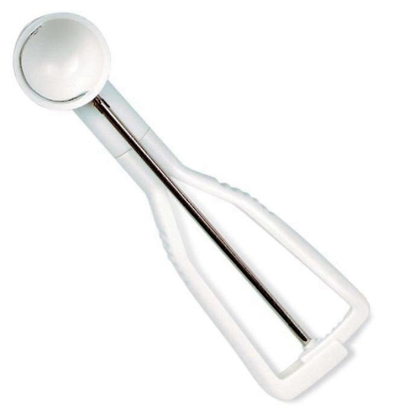 Ice Cream Scoop With Push Handle For Easy Removal, Fruit Baller, Dishwasher Safe, White, One Piece