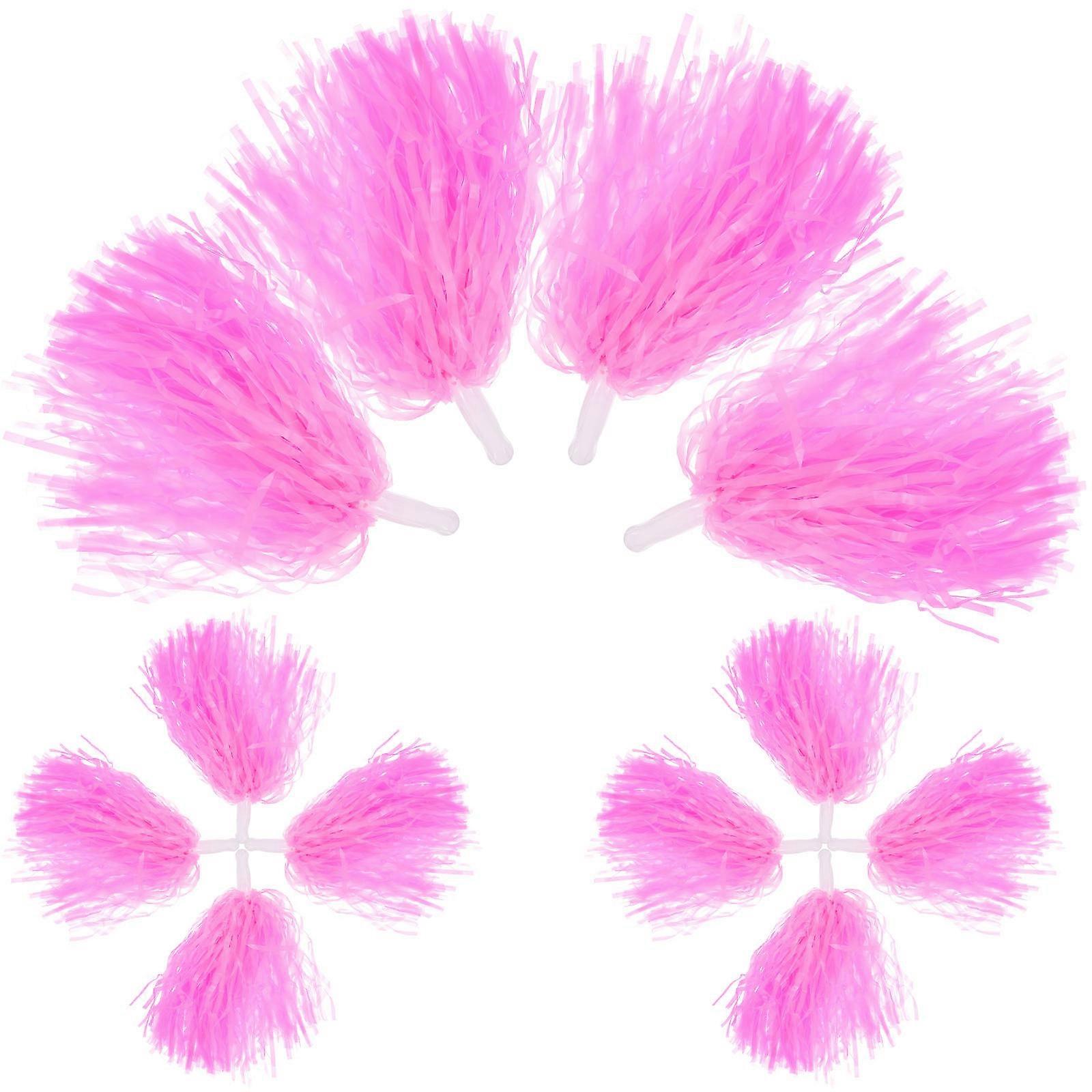 12pcs Handheld Plastic Cheer Poms for Sports, Dance & Cheer Teams – Non Shedding Foil Pompoms for Performance & Events