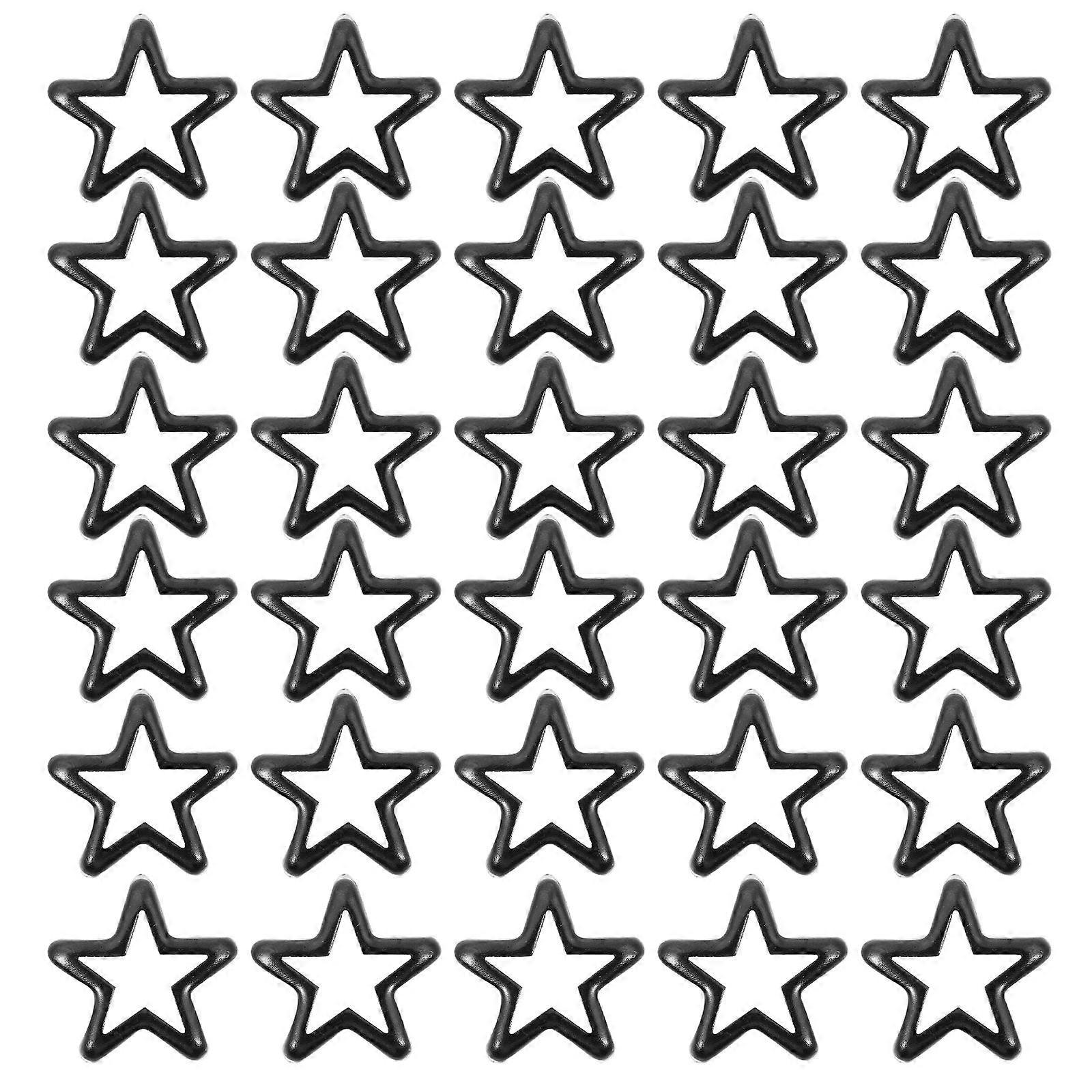 Black Copper Five-pointed Star Rivets for Decor DIY Cloth Material 50pcs