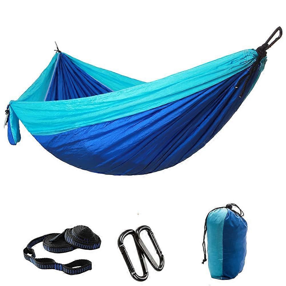 Portable Double Camping Hammock, Foldable Outdoor Swing, Color-Matched, Extra-Wide Design for Hiking and Travel