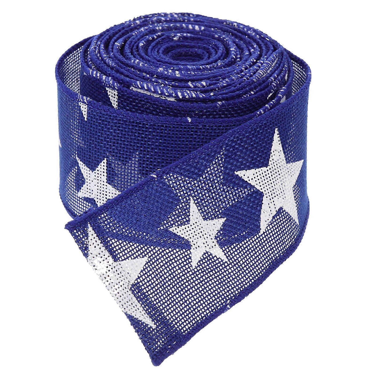 Ribbon for Crafts Creative Polyester Ribbon Independence Day Celebration present Wrapping White 1 Roll