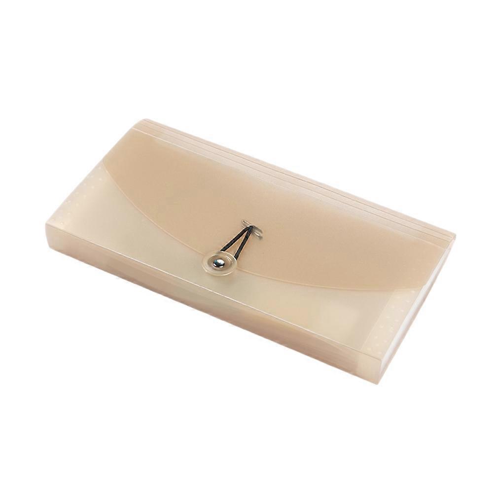 Expandable File Folder Organizer Simple Design Portable Elastic Band Plastic Expanding Document Organiser Beige 1Pack