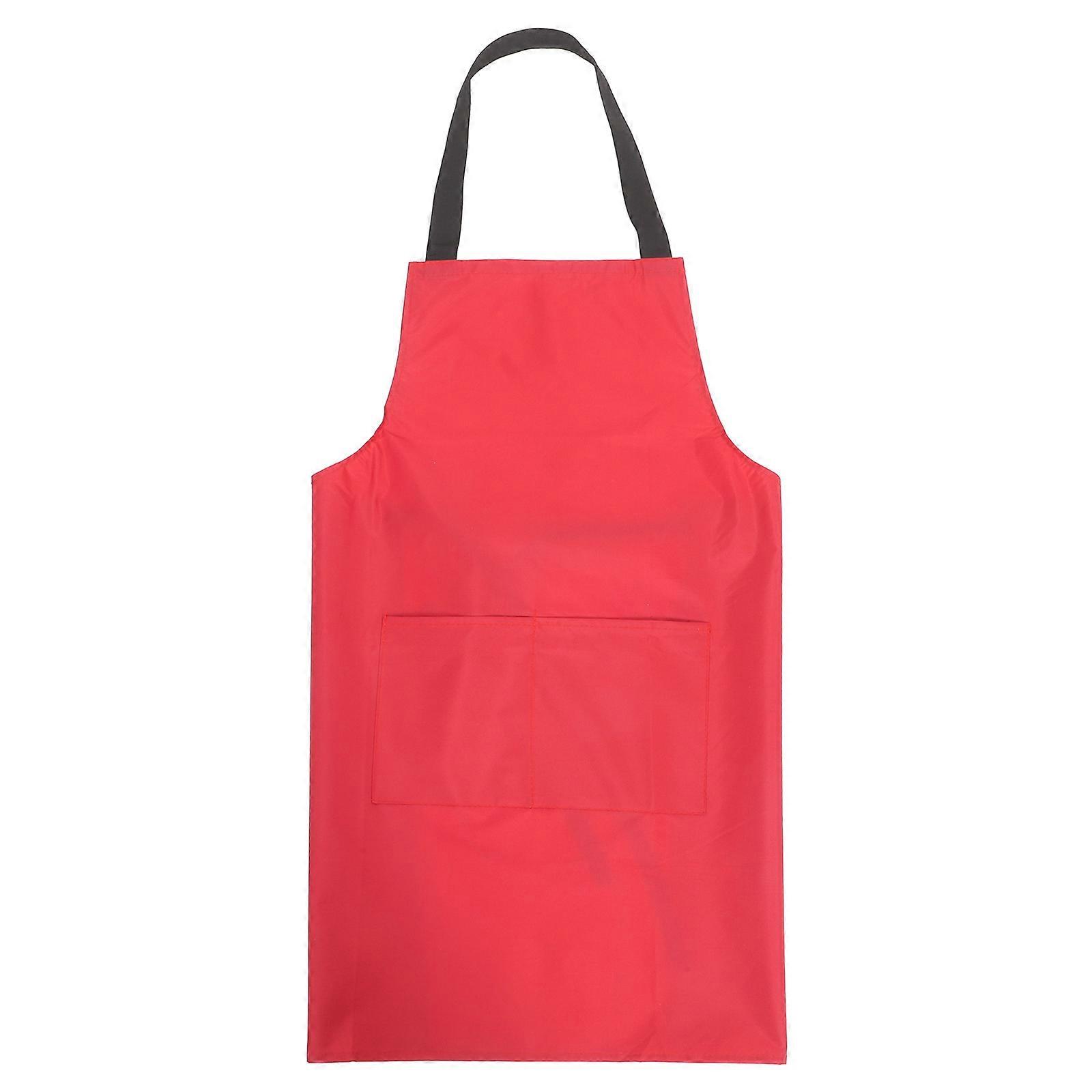 Waterproof Kitchen Apron For Men Dishwashing Handling Greasy Foods Red 71.00X62.00X0.20CM Protective Coverage 1Pcs