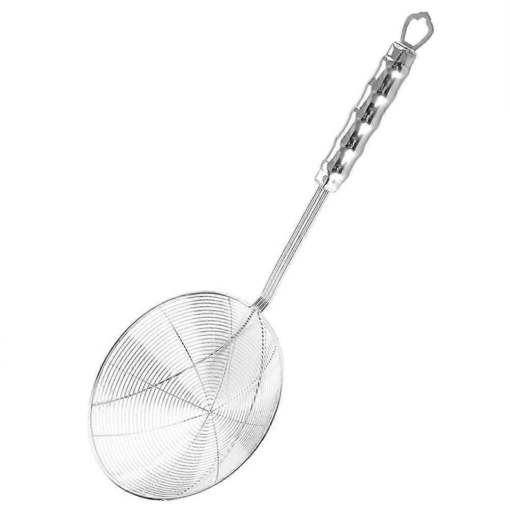 Stainless Steel Long Handle Strainer with Fine Mesh Skimmer for Food Serving, Kitchen Colander for Easy Liquid Separation, Ideal for Cooking