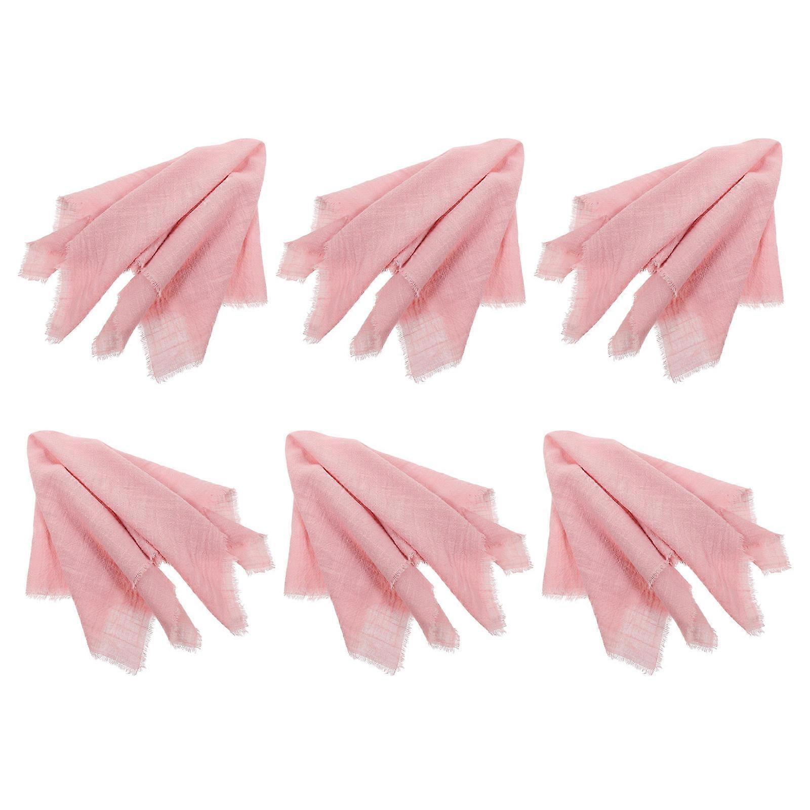 Cloth Napkins Set Gray Pink Fashionable Touch Home Use 42.00X42.00cm Reusable 6Pack