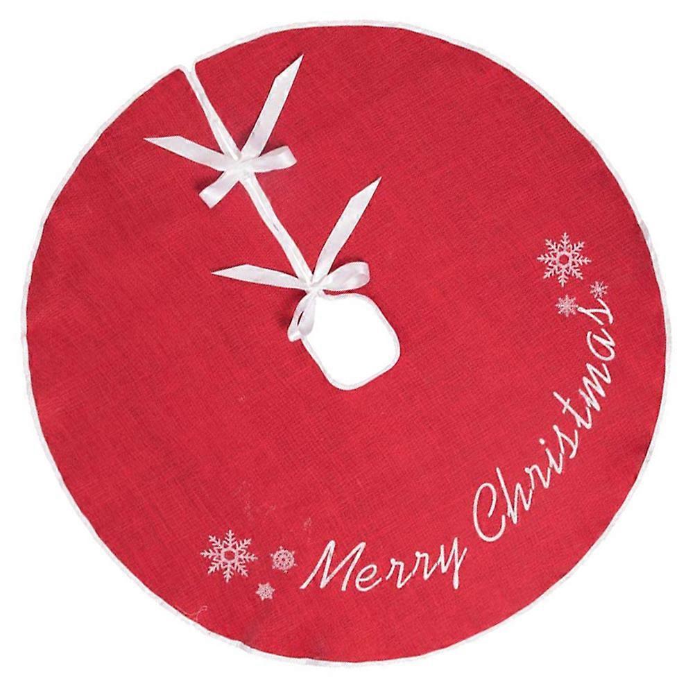 Tree Skirt Mat Christmas Tree Skirt Festive Design For Christmas Party Red 122CM Decoration 1Pcs