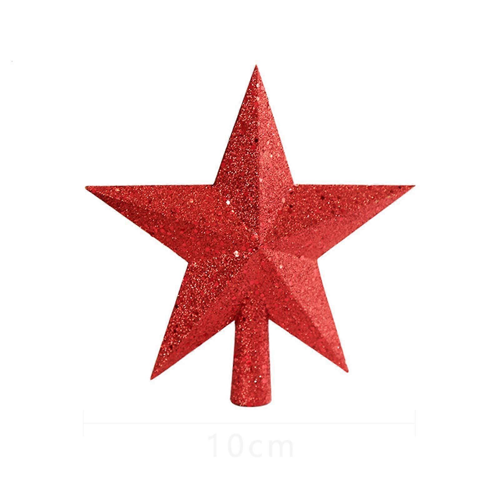 Christmas Tree Topper Star Glitter, Plastic Christmas Tree Topper Star