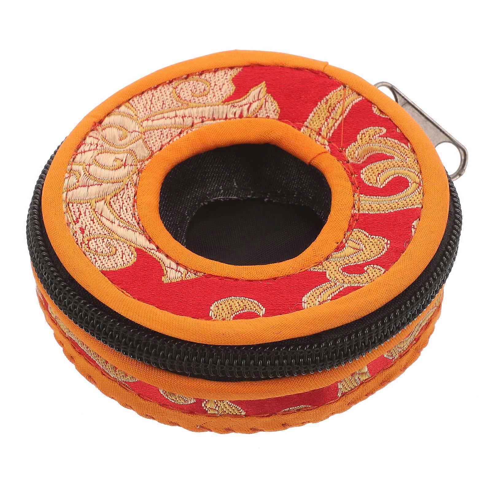 Tingsha Cymbals Pouch Finger Cymbal Bell Bag Multi Rectangular Practice 1Pack