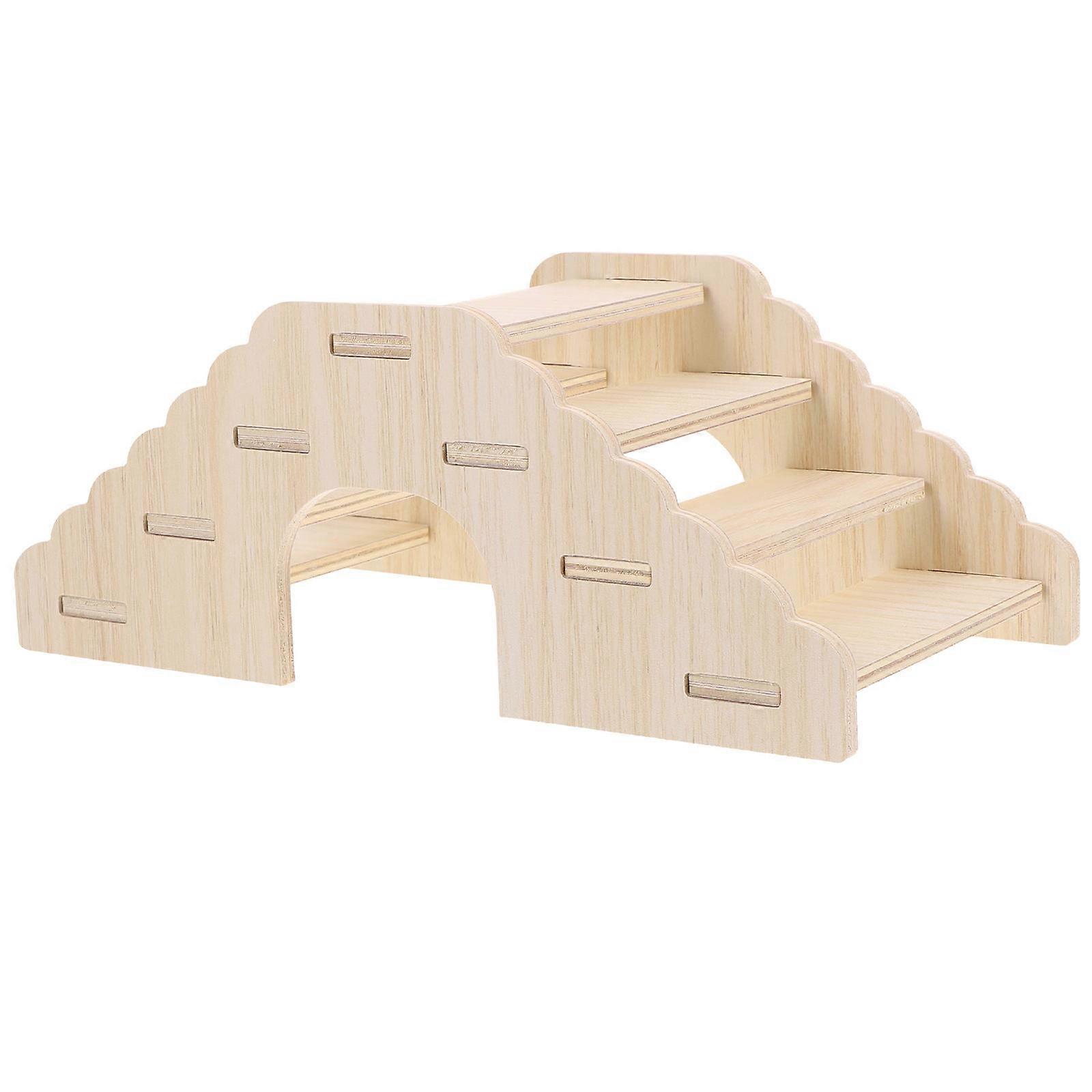 Wooden Climbing Ladder Hideout for Small Pets – Multi Functional Cage Accessory for Guinea Pigs, Hamsters, Chinchillas, and Rats