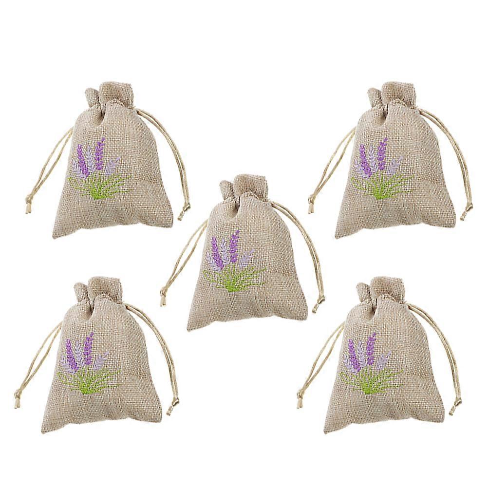 5pcs Lavender Scented Empty Sachet Bags, Breathable Drawstring Muslin for Storing Dried Flowers, Jewelry, Spices, and Herbs