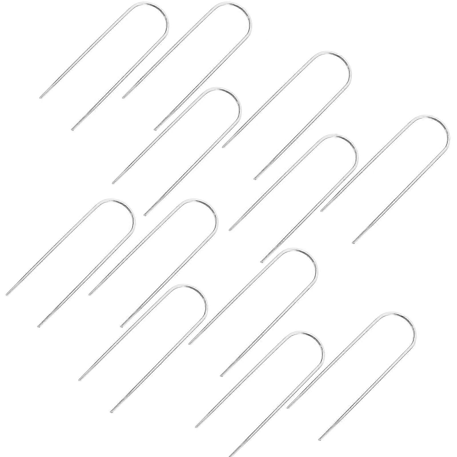 Landscape Nails U-Shaped Stakes Prevent Movement in Windy Conditions Trampoline Anchoring 15X3.5cm Silver 12Set