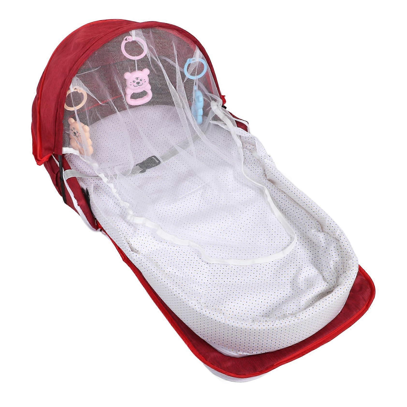 Portable Cot Camping Bassinet Travel Bassinet Travel Foldable Bassinet Travel Bassinet Travel Bed Bed Breathable Cot Mattress Red