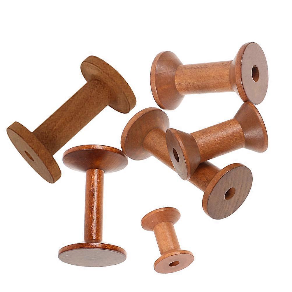 Yarn Winding Spools Wooden Thread Organizer For Diy Activities Sewing Tools Craft Supplies 7.50X3.50X3.50CM 6Pack