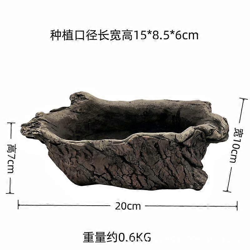Cement Planter: Imitation Tree Root Succulents Planter For Indoor Desk Shelf Office - Small Flower Pot For Bonsai & Greenery