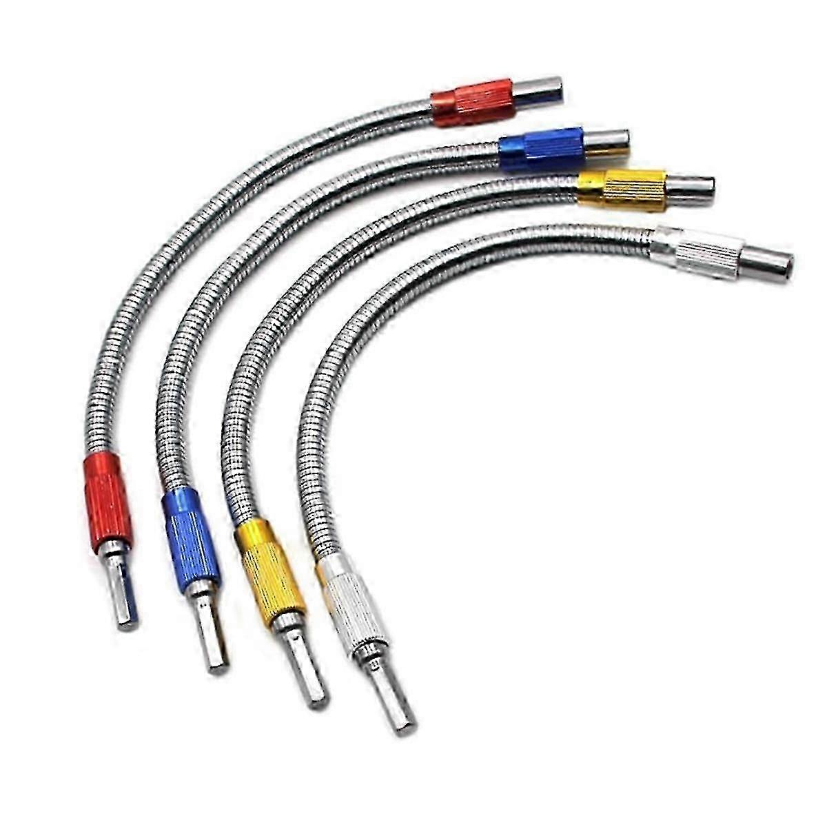 Hexagonal Shank Metal Flex Universal Extension Bit Holder, Flexible Drill Bit Extension, (4 PCS)