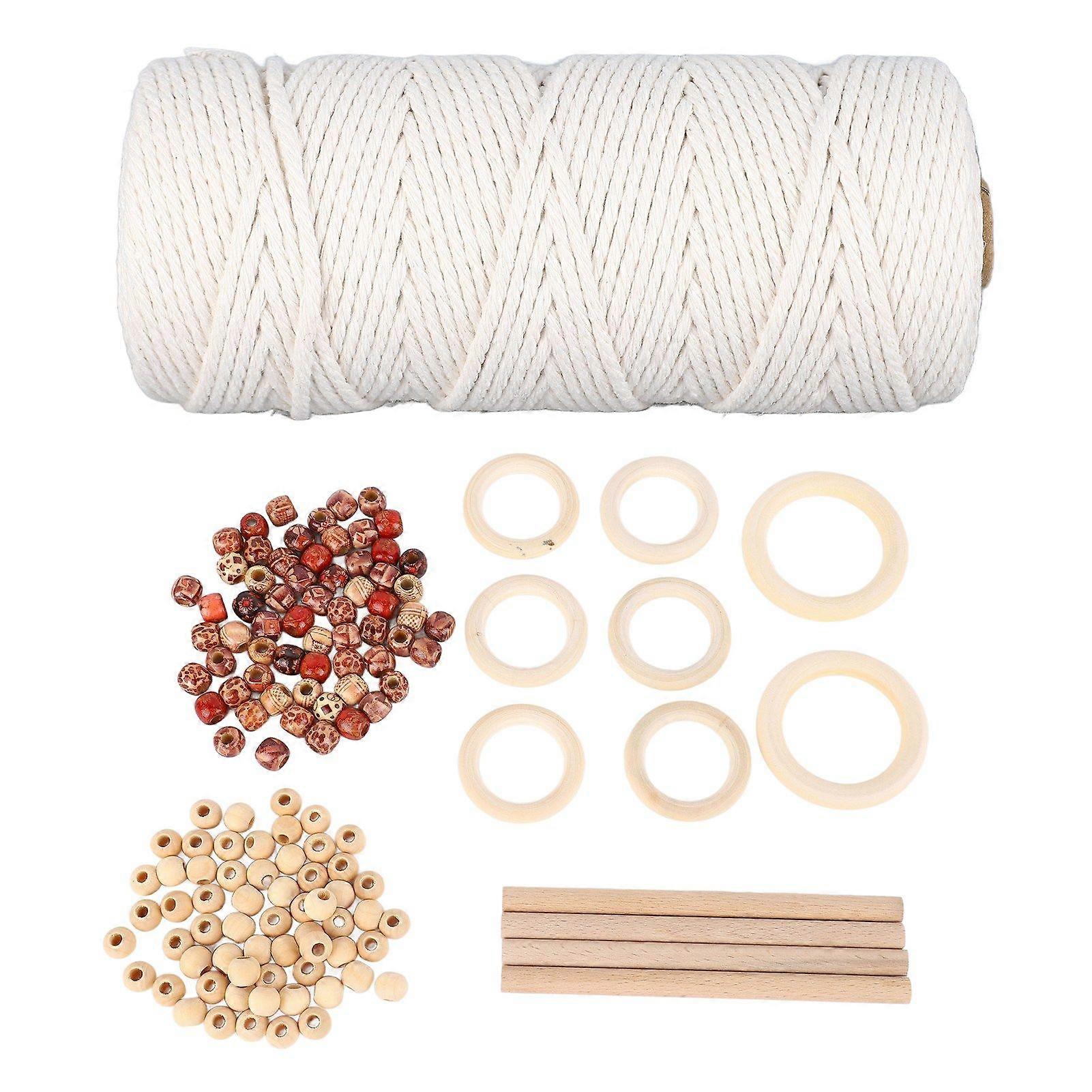 2025 Latest Model  Macrame Kits for Beginners Cotton Macrame Cord with Wooden