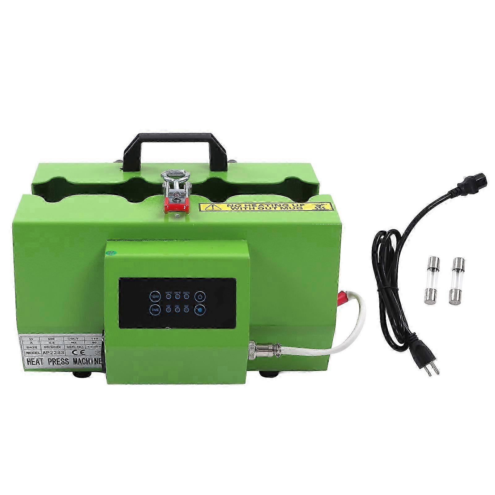 Mug Press Machine Temperature Correction Compact Portable Green Mug Press Sublimation Machine For 1130oz Cups