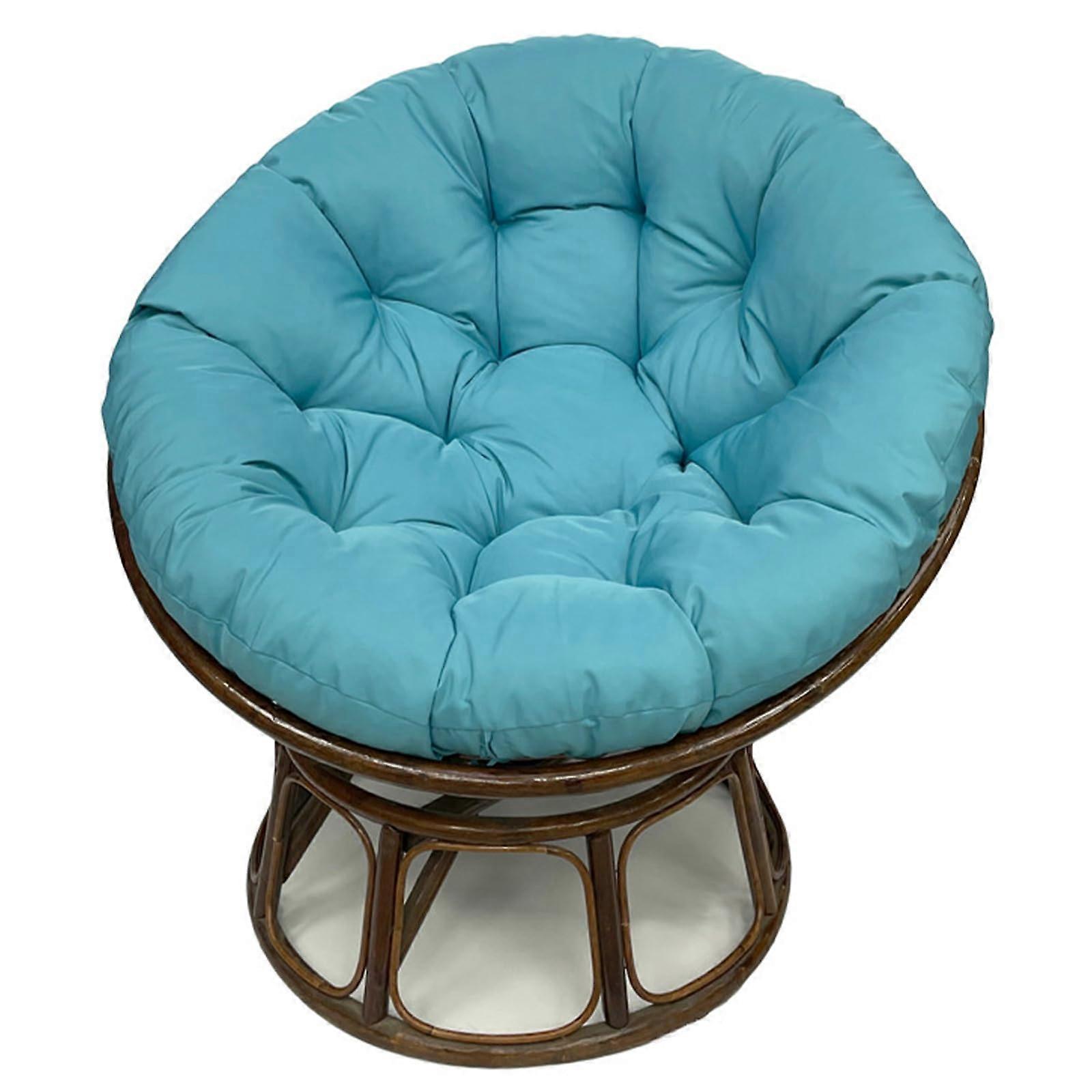 Cuscino per sedia rotondo, cotone perlato spesso, vimini sfoderabile, sedia in rattan, lacci antiscivolo, interno ed esterno, dimensioni: 120 cm.