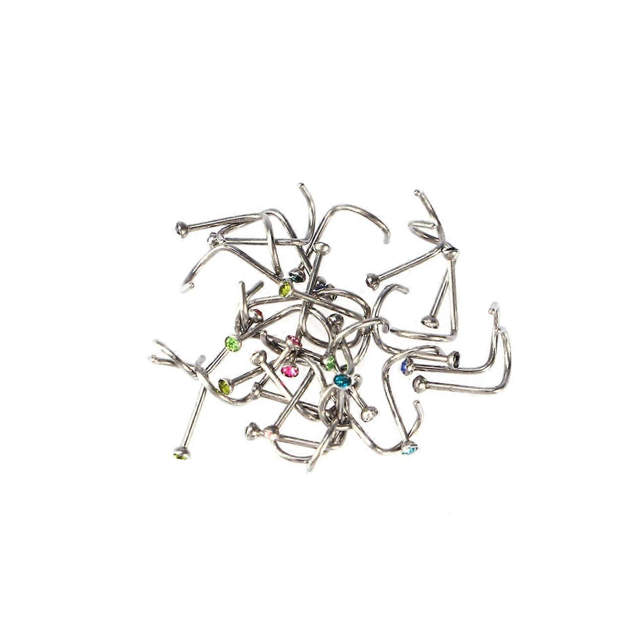 30 Piece Hypoallergenic Nose Piercing Set in Random Colors for Men and Women, Pain-Free for Special Occasions and Parties