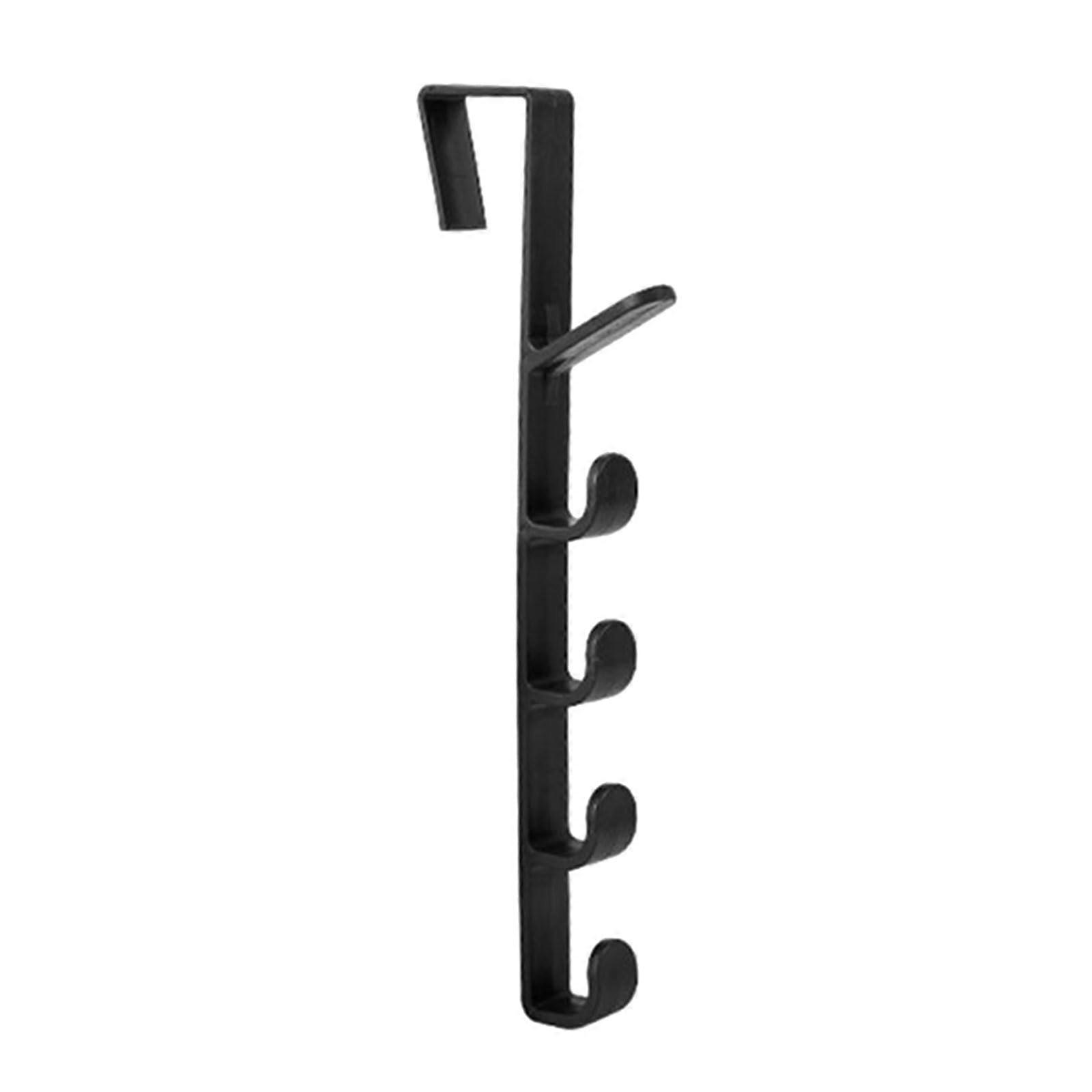 Modern towel hook with 6 segments, strong adhesive, bathroom hanger, wallmounted, spacesaving coat hook, black