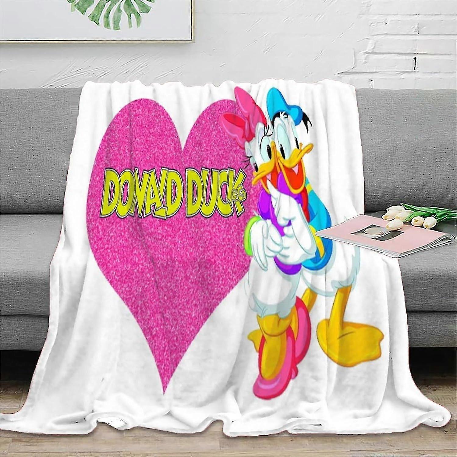 Couverture en molleton en peluche super douce avec motif de canard 3D pour canapé-lit en automne/hiver