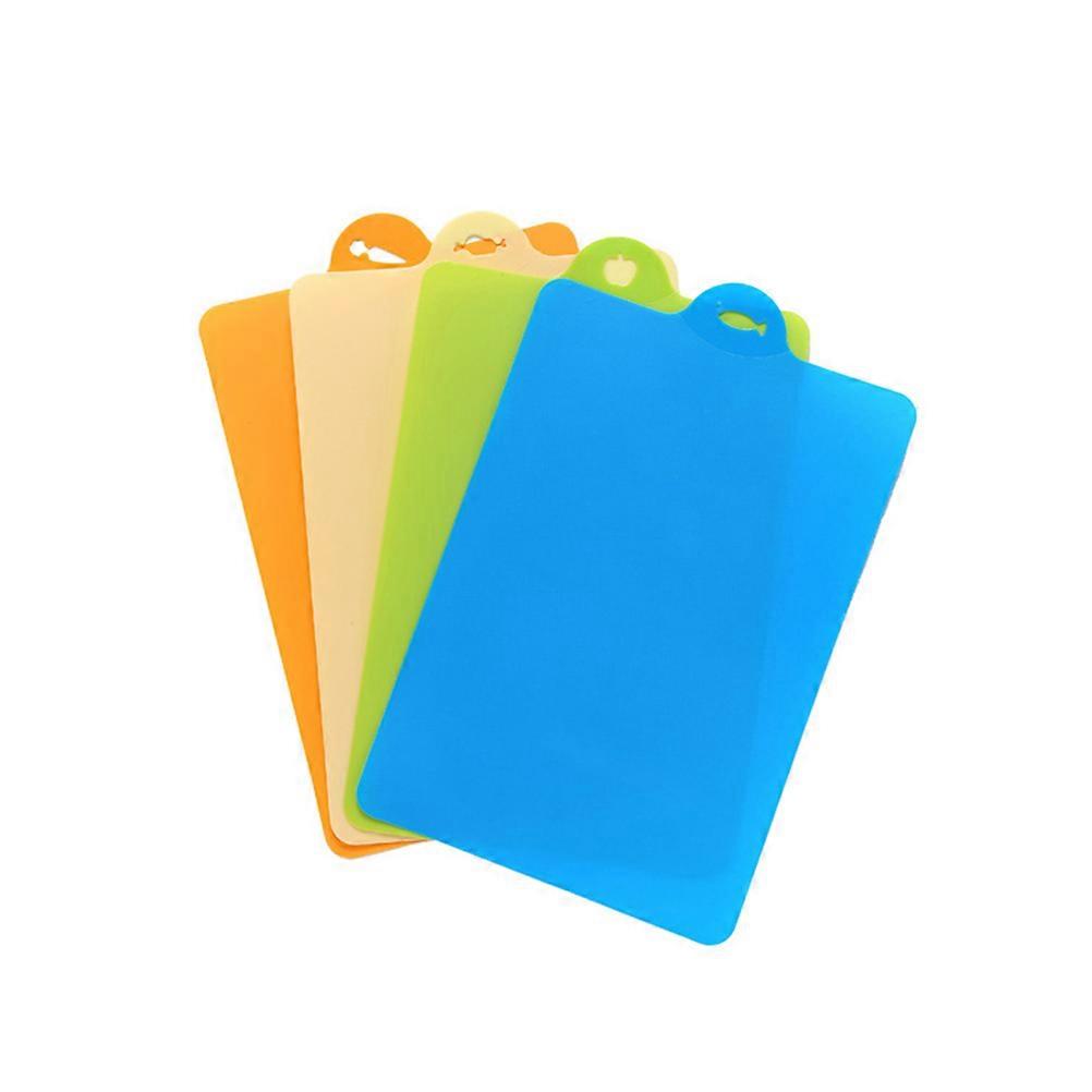 Plastic Chopping Board Hanging Storage Rectangle Orange 4Pcs