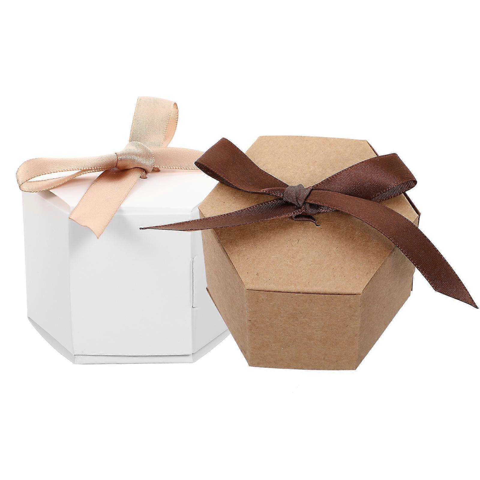 White Paper Candy Boxes for Wedding Party Favors 20Pack