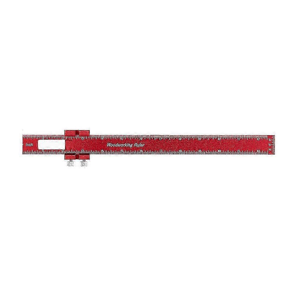 Woodworking Tools Ruler Ruler Layout Tool Aluminum Precision Ruler with T-Track Metal Slide Stops 12inch--Red