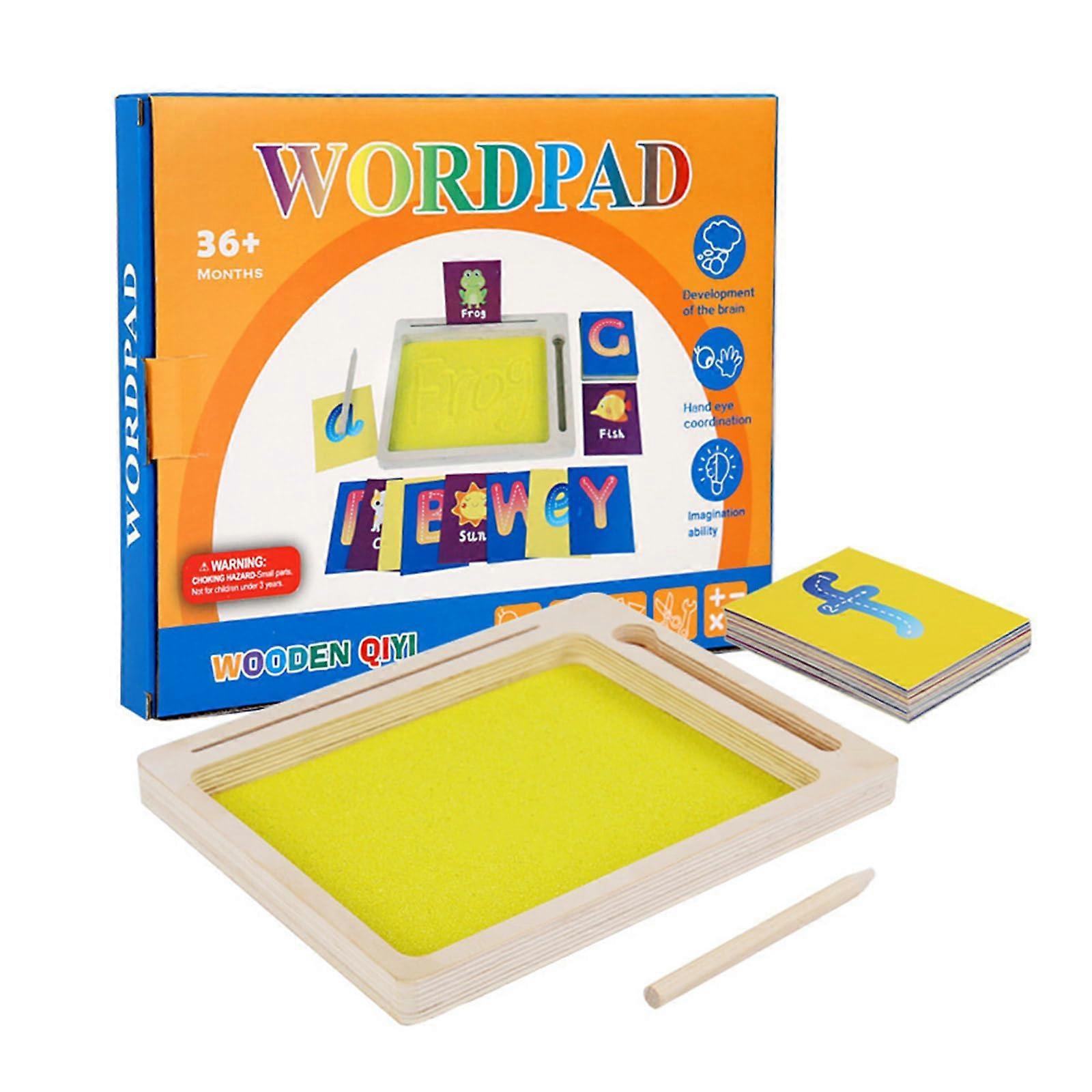 Sand Tray with Wooden Stylus Writing Practice Tool Early Educational Toy