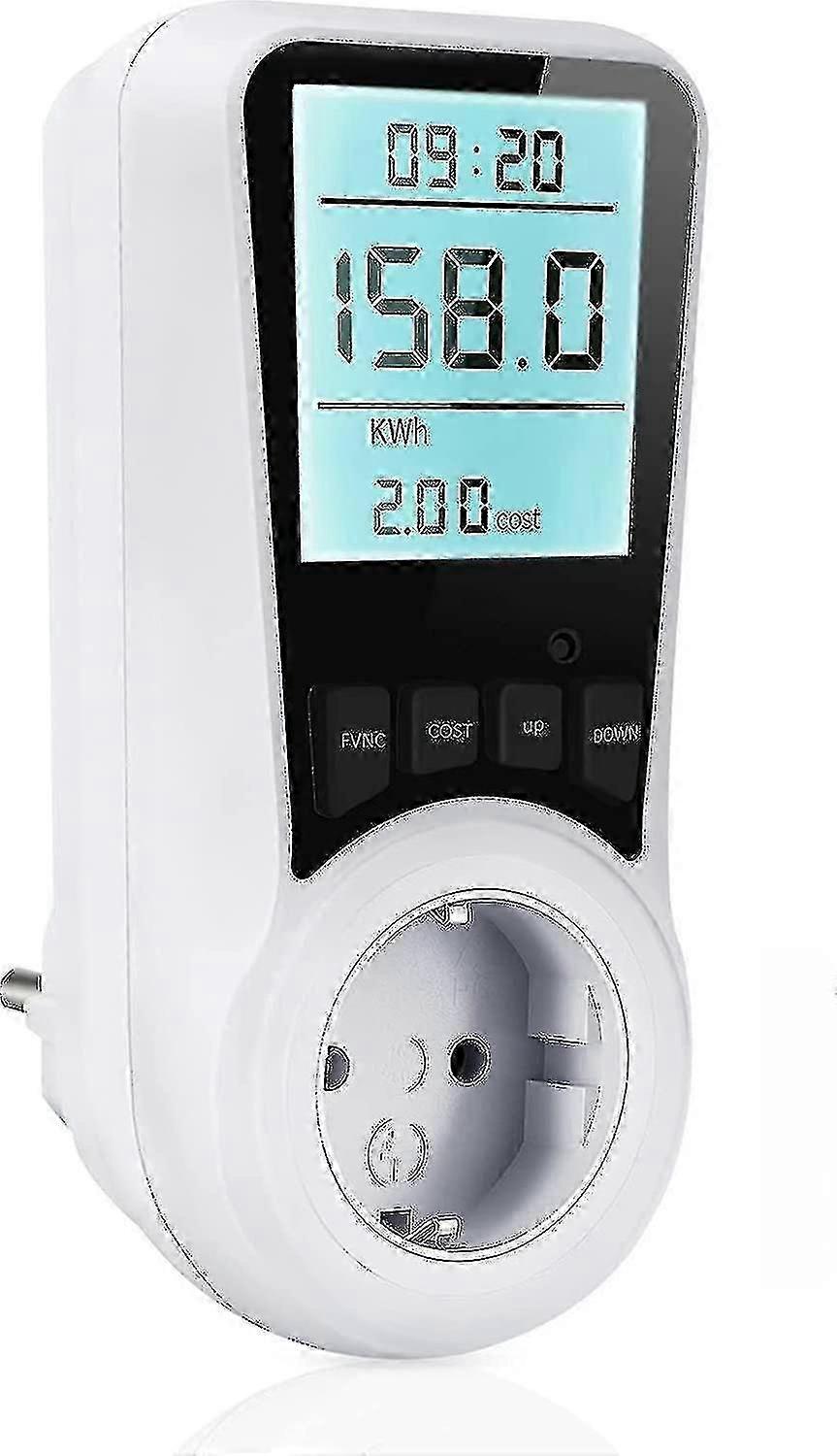 Electricity Meter For Socket Electricity Meter, 16a Energy Cost Meter, Electricity Consumption Meter With Lcd Backlight, 7 Monitoring Modes