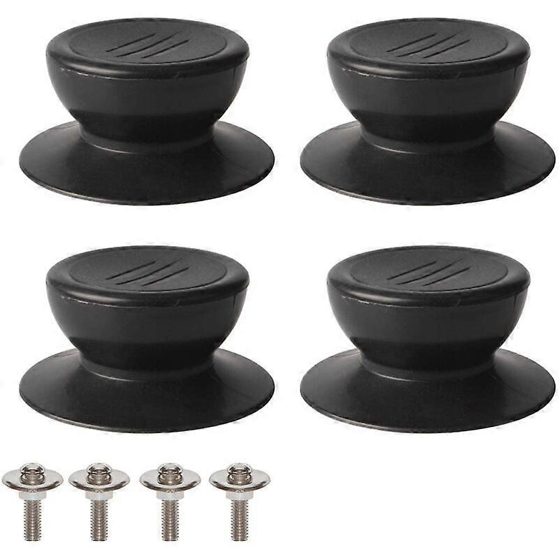 Pot lid handle, 4 Pcs Lid Knob, Universal Kitchen Lid Replacement Knob, Glass Lid, Glass Lid Handle - Black